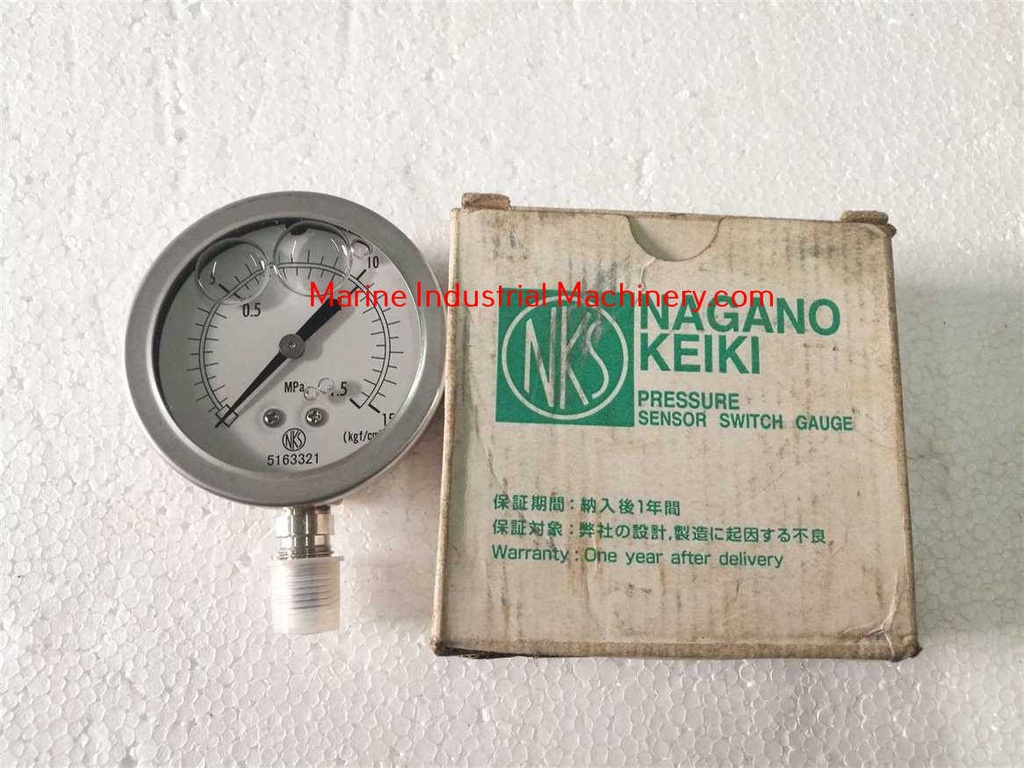 Nagano Keiki GV50-123 Pressure Gauge (0 to 1.5 MPa) (0-15kgf/cm²)