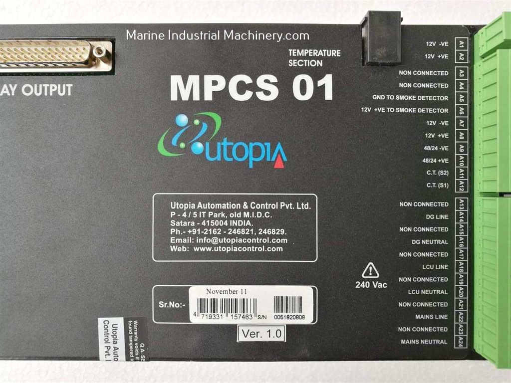 Utopia Automation MPCS 01 Generator Controller
