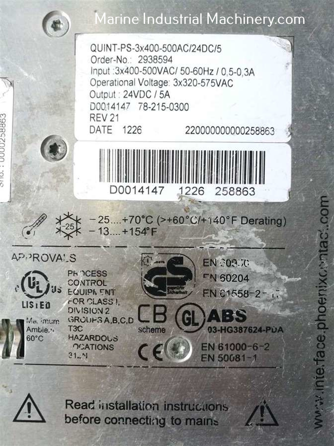 Phoenix Contact Quint-PS-3x400-500AC/24DC/5 Power Supply