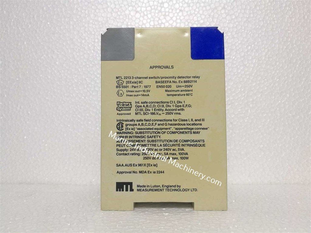 MTL Instruments MTL2213 3-Channel Switch Proximity Detector Relay
