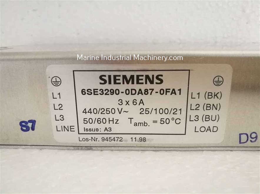 Siemens 6SE3290-0DA87-0FA1 Power Line Filter