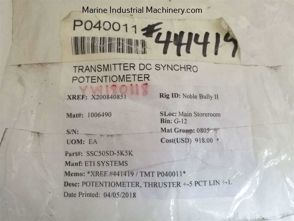 ETI SSC50SD Potentiometers Thrustmaster