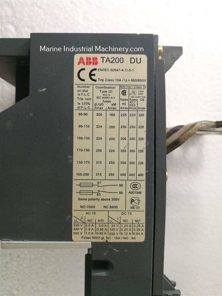ABB TA200 DU Thermal Overload Relay