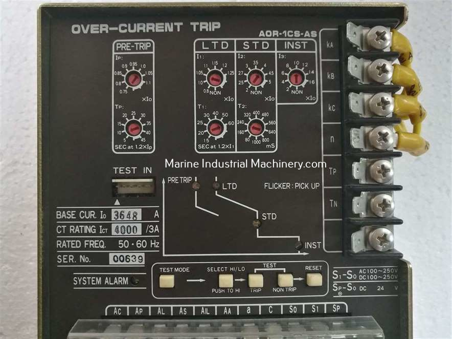 Terasaki AOR-1CS-AS Over-Current Trip System Alarm 3648 A