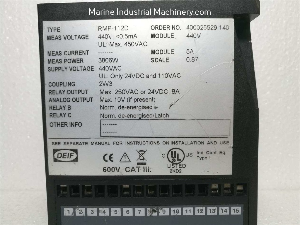 DEIF RMP-112D Overload-Reverse Power Relay