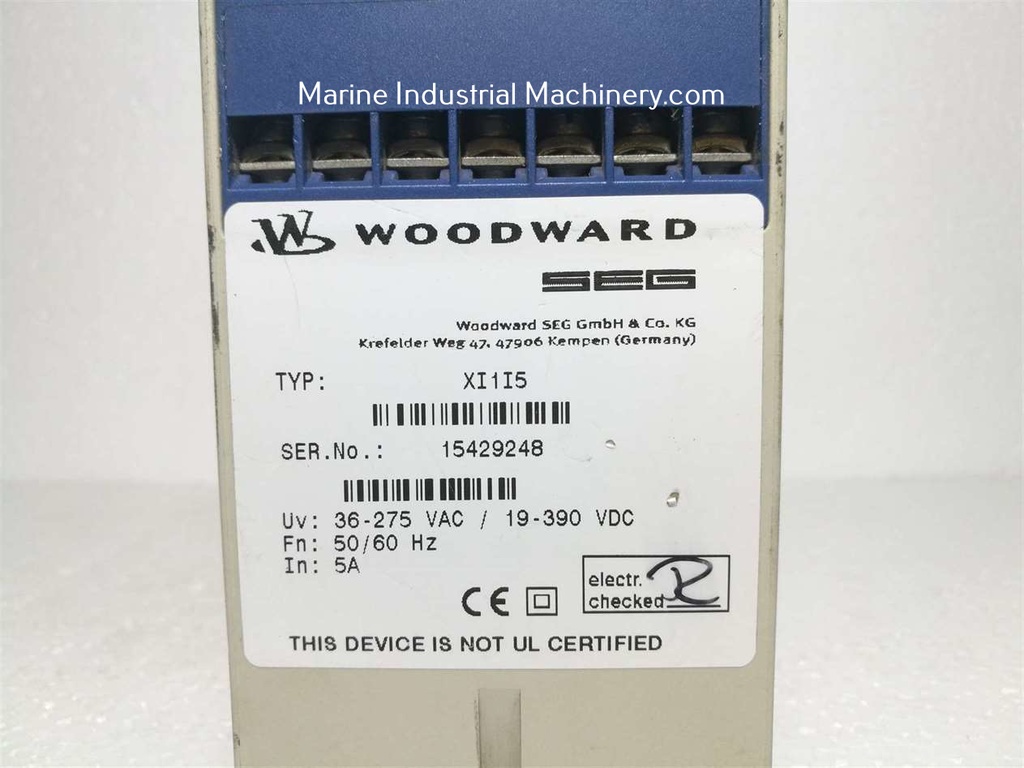 Woodward XI1I5 Phase Overcurrent Protection Relay