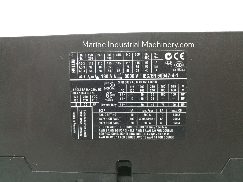 Moeller DIL M115 Contactor