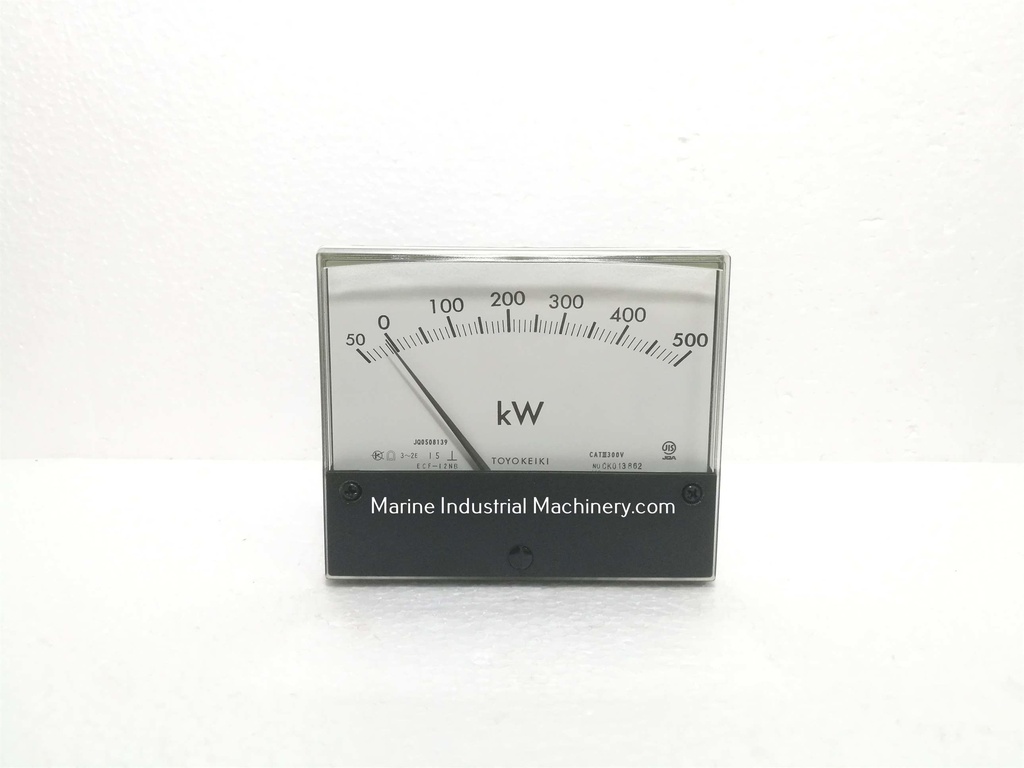 Toyo Keiki ECF-12NB Kilowatt Meter (50-0-500 kW)* JQ0508139* CAT III 300V* CK013862* 115V 5A* 460V/115V* 