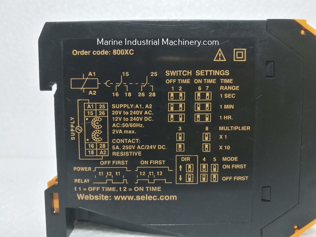 Selec 800XC Din Rail Cyclic Timer