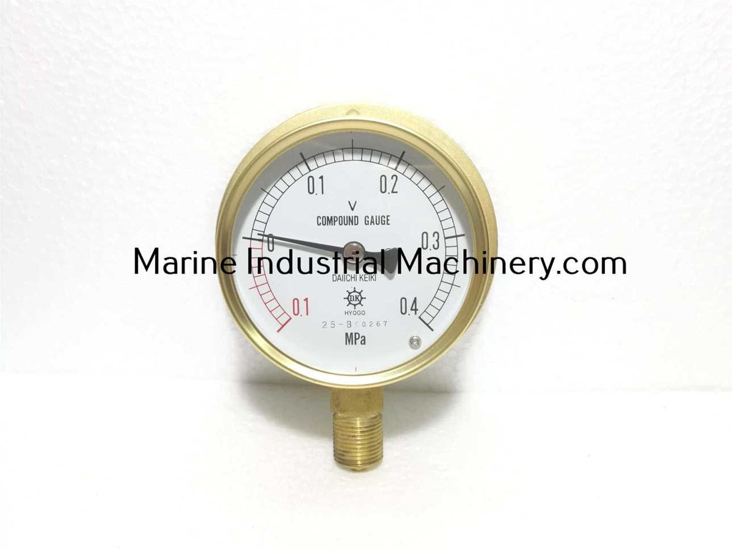 Daiichi Keiki-Hyogo BVT G3/8 75 Compound Gauge (0.1-.04MPa)