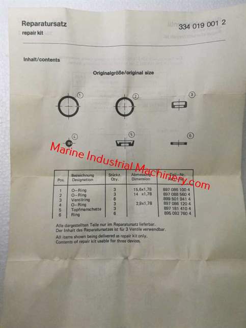 Mannesmann 334 019 001 2 Pneumatic Repair Kit