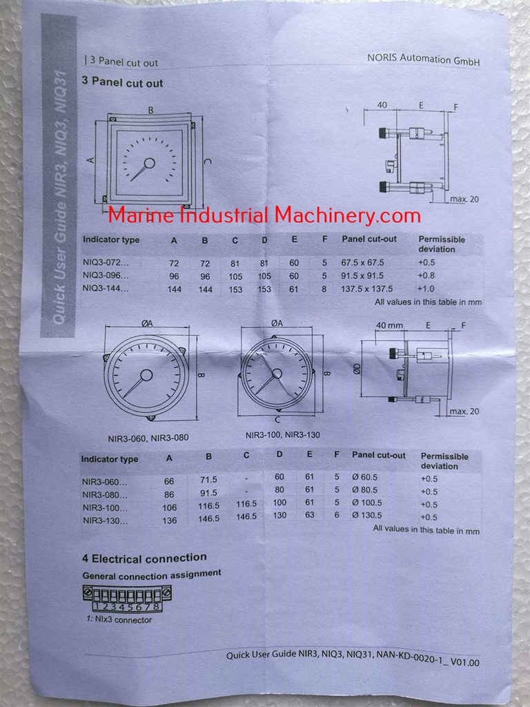 Noris Automation GNIQ3-144-U4-1093 Nurnberg Analogue Indicator 
