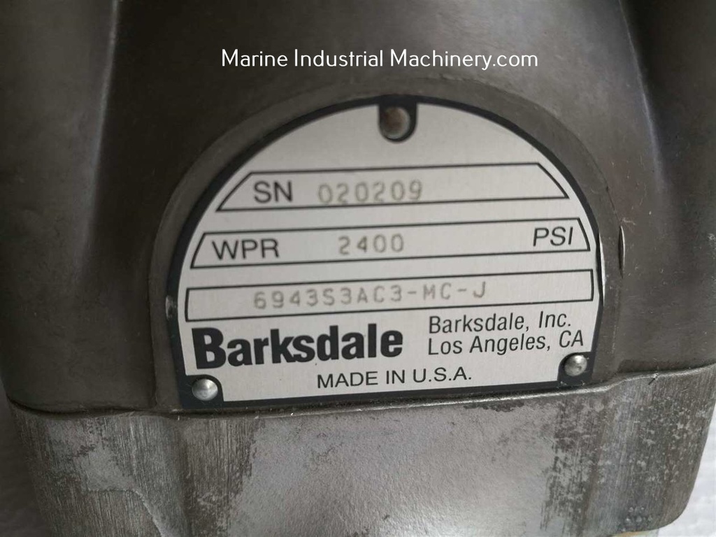 Barksdale 6943S3AC3-MC-J Hydaraulic Selector flow Control Valve