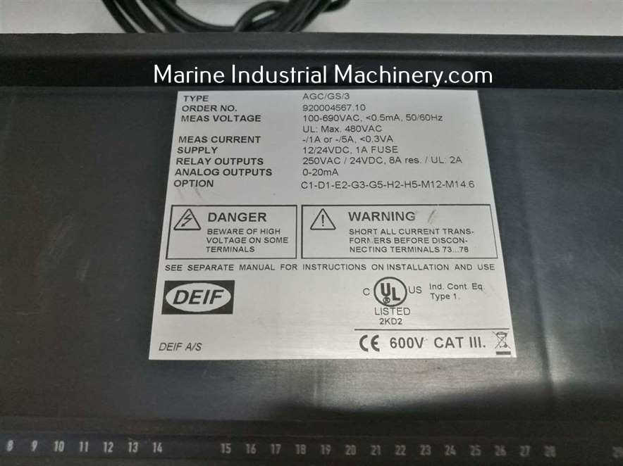 Deif AGC/GS/3 Protection and Paralleling Unit