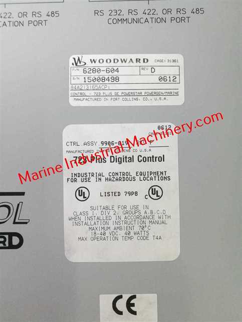 Woodward 6280-604 723 Plus Digital Control