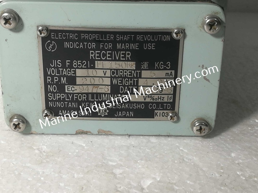 Nunotani Keiki JIS F 8521-FE150K Electric Propeller Shaft Revolution Indicator