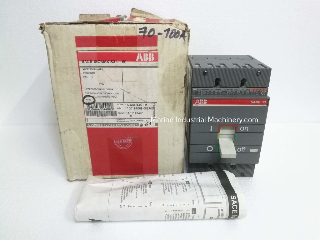 ABB SACE S3 S3L Circuit Breaker (3P 70-100A)