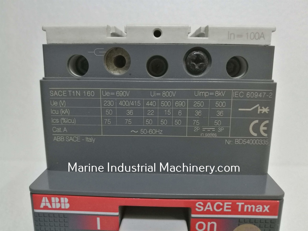 ABB SACE Tmax T1N 160 Circuit Breaker (3P 100A)