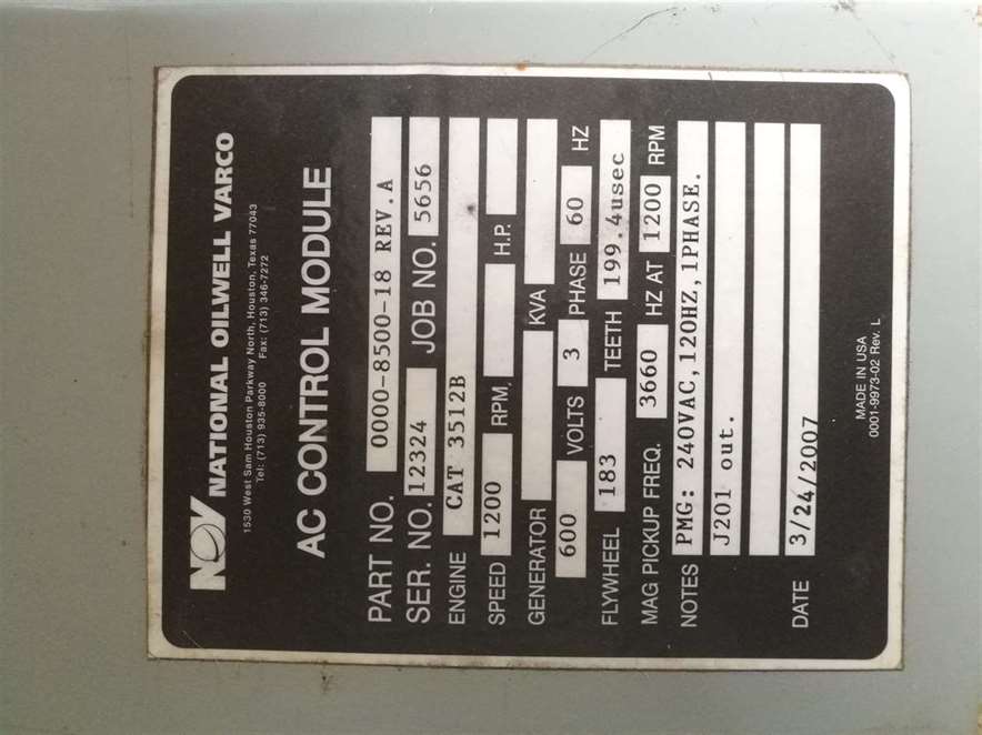 National Oilwell Varco 0000-8500-18 AC Control Module