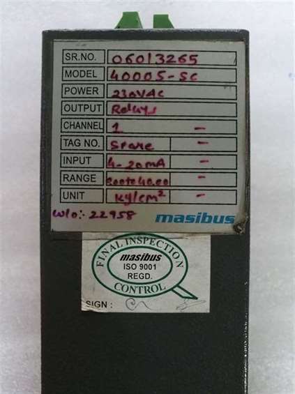 Masibus 40005 SC Bar Graph Digital Display Process Signal Control Indicator