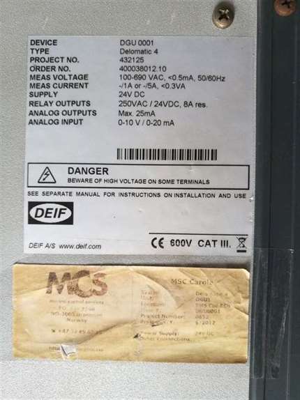 Deif Delomatic 4 DGU 0001 Controller