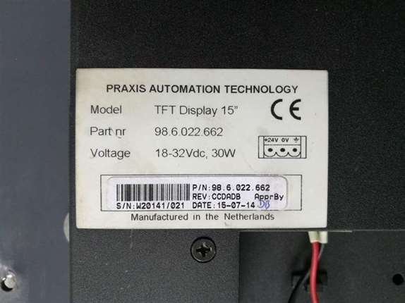 Praxis Automation TFT Display 15" USB Touch Screen