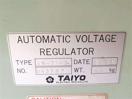 Taiyo Electric AS-71-2 Automatic Voltage Regulator