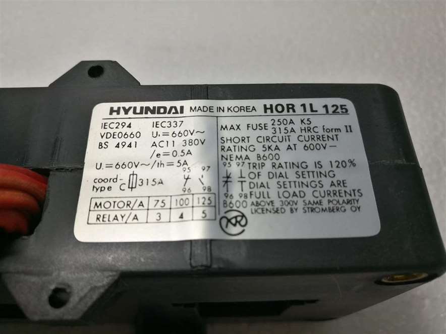 Hyundai HOR 1L 125 Thermal Overload Relay