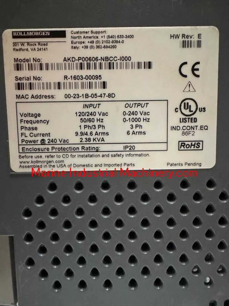 Kollmorgen AKD-P00606-NBCC-I000 Servo Drive