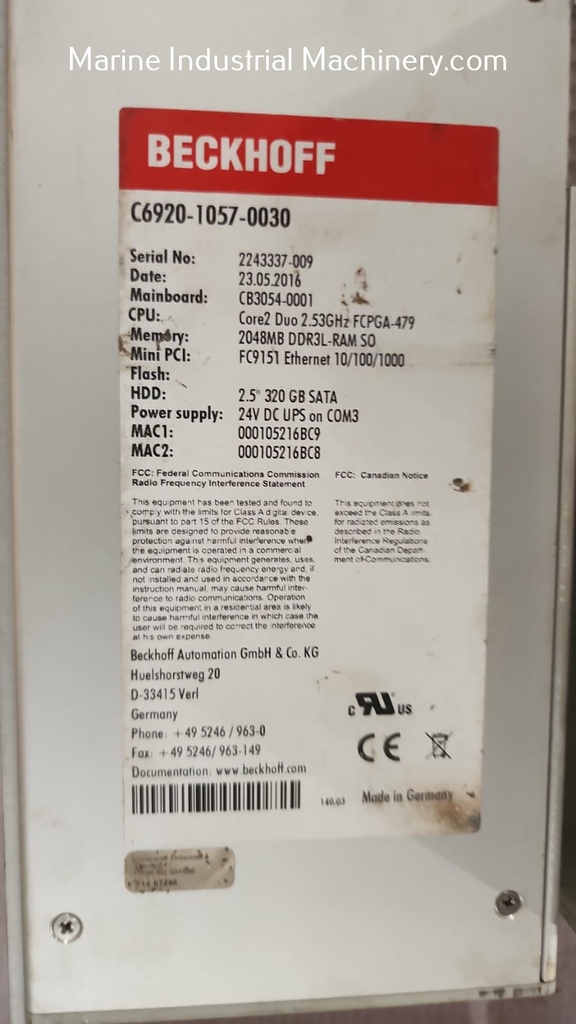 Beckhoff C6920-1057-0030 Industrial PC
