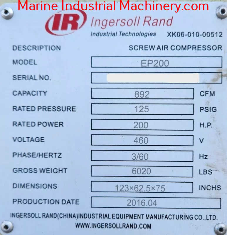 Ingersoll Rand EP200 Air Compressor