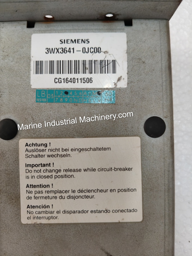 Siemens 3WX3641-0JC00 Over-Current Release For AC Circuit-Breaker
