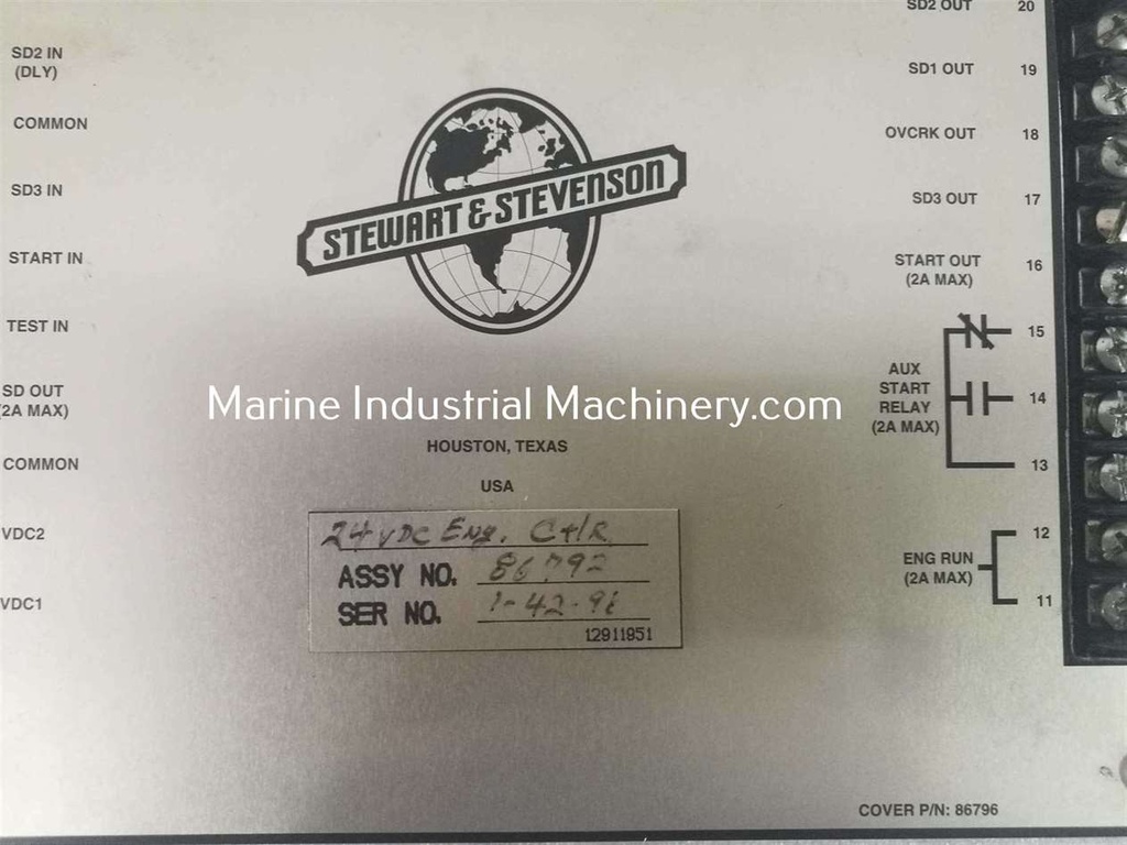 Stewart & Stevenson 86792 Automatic Engine Control