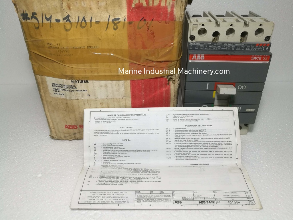 ABB SACE S3 S3H Circuit Breaker (3P 160A)