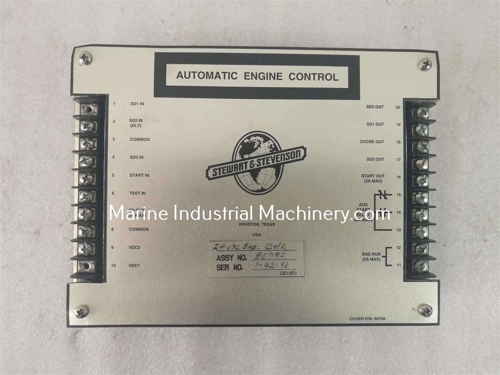 Stewart & Stevenson 86792 Automatic Engine Control