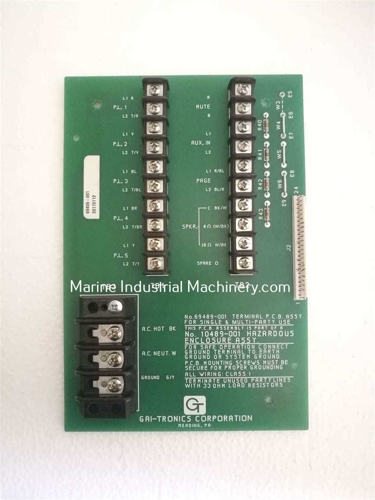 GAI-Tronics 69489-001 Terminal Pcb