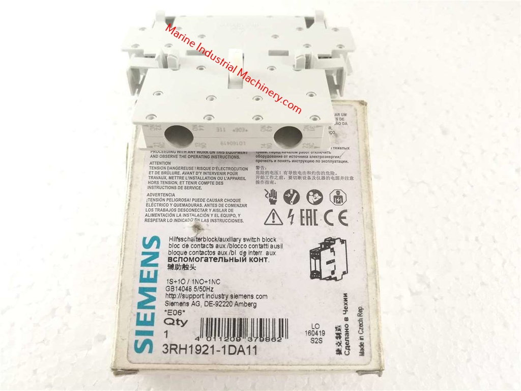 Siemens 3RH1921-1DA11 Contact Auxiliary Swich Block* GB14048.5/50Hz*ICE/EN.60947-5-1*Ui:500V* A300/Q300 10A/240V* 4011209379862*10000070512*0203C201* C0043A00L810A0*