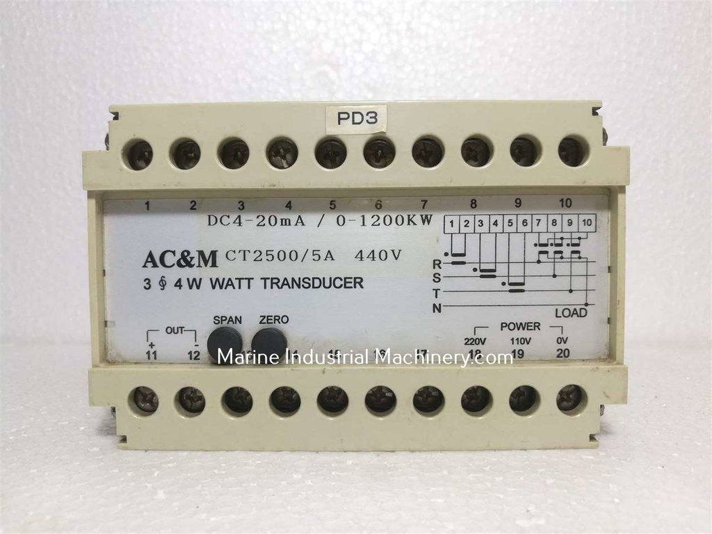 AC&M TDW-CBBACA Watt Transducer