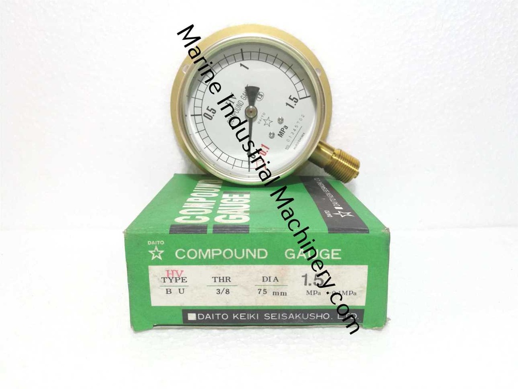 Daito Keiki BU 3/8 75 Compound Gauge (-0.1-1.5MPa)