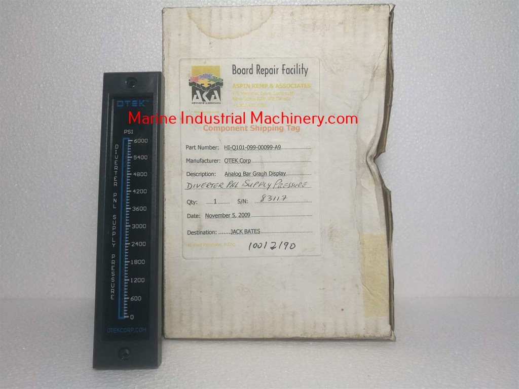 Otek Corporation HI-Q101-099-00099-A9 Diverter Pnl Supply Pressure
