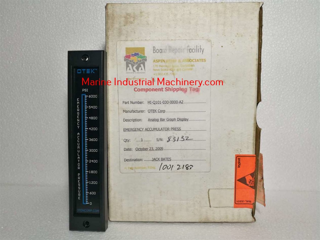 Otek Corporation HI-Q101-030-0000-A2 Emergency Accumulator Press