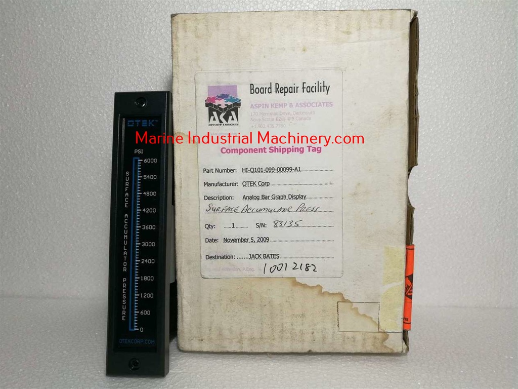 Otek Corporation HI-Q101-099-00099-A1 Surface Accumulator Pressure
