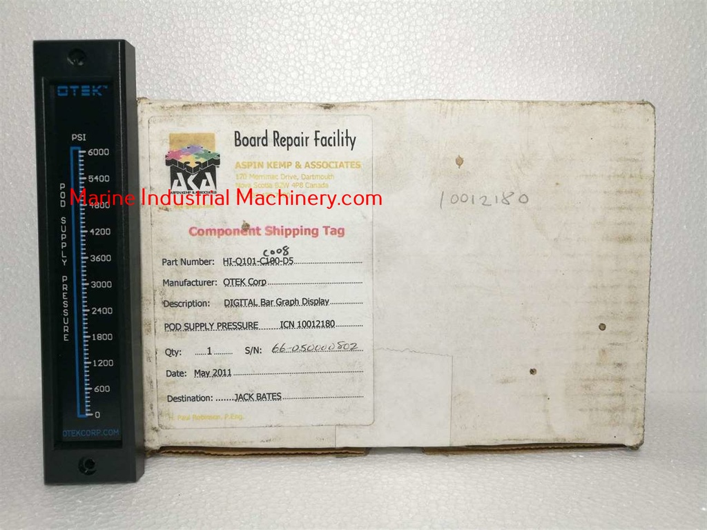 Otek Corporation HI-Q101-C008-D5 Pod Supply Pressure
